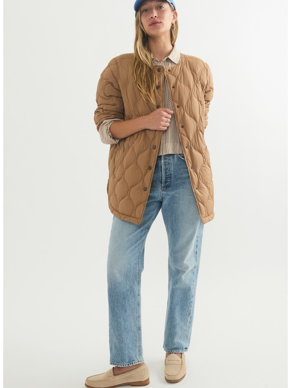 Marine Layer black quilted Longline Jacket